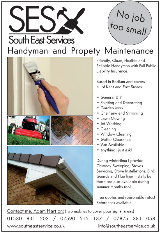 South East Services, Handyman and Property Maintenance in Kent and East Sussex. Gardening, DIY, Jet Washing, Lawn Mowing, Gutter Clearance